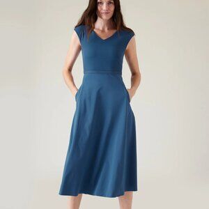 Athleta Ryder Dress - Blue Petite Large